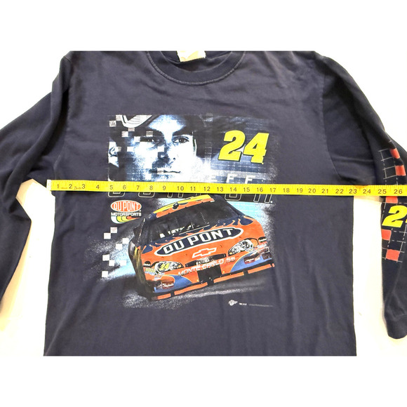Vintage Jeff Gordon Shirt Mens XL NASCAR DuPont 24 Long Sleeve 90s Front/Arm Hit - Picture 5 of 8